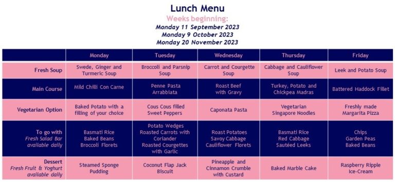 Autumn Term 2023 Menu 2