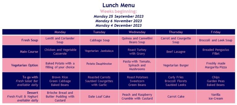 Autumn Term 2023 Menu 4